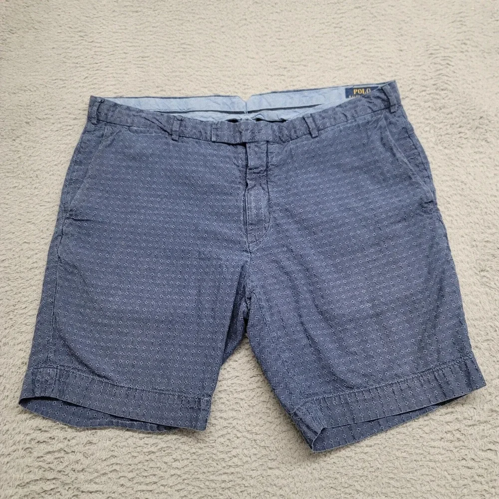 Polo‎ Ralph Lauren Shorts Mens 38 Blue Geometric Straight Fit Casual Lightweight
